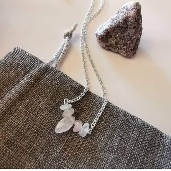 Handmade Natural Rose Quartz Necklace ✨ - Picture 2 of 2